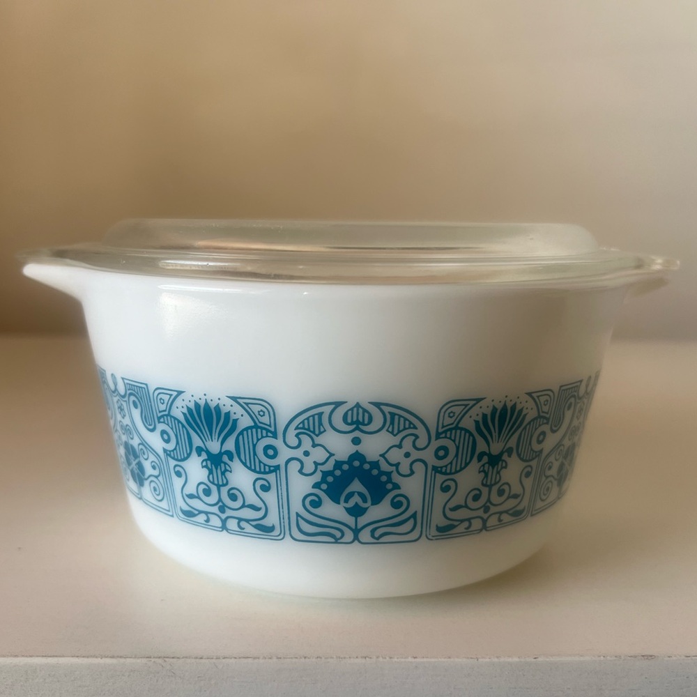 Pyrex HORIZON BLUE Casserole Dish #473 w/Lid 470C